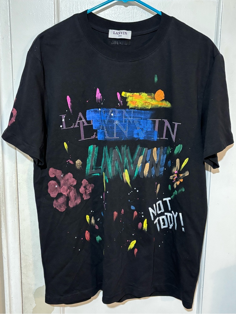 Lanvin Black Logo-Label Crewneck Tee